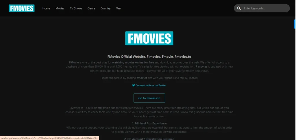 FMovies website screenshot