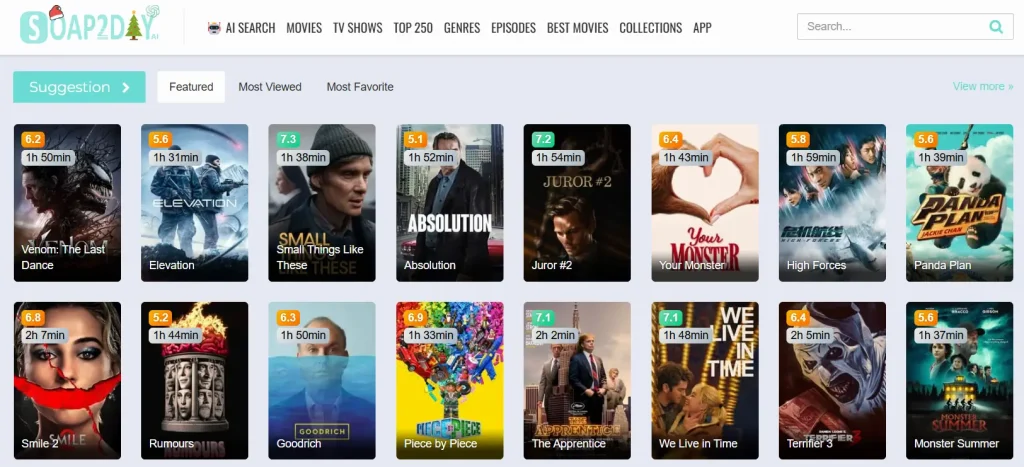 Soap2day website screenshot