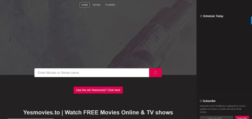 YesMovies website screenshot
