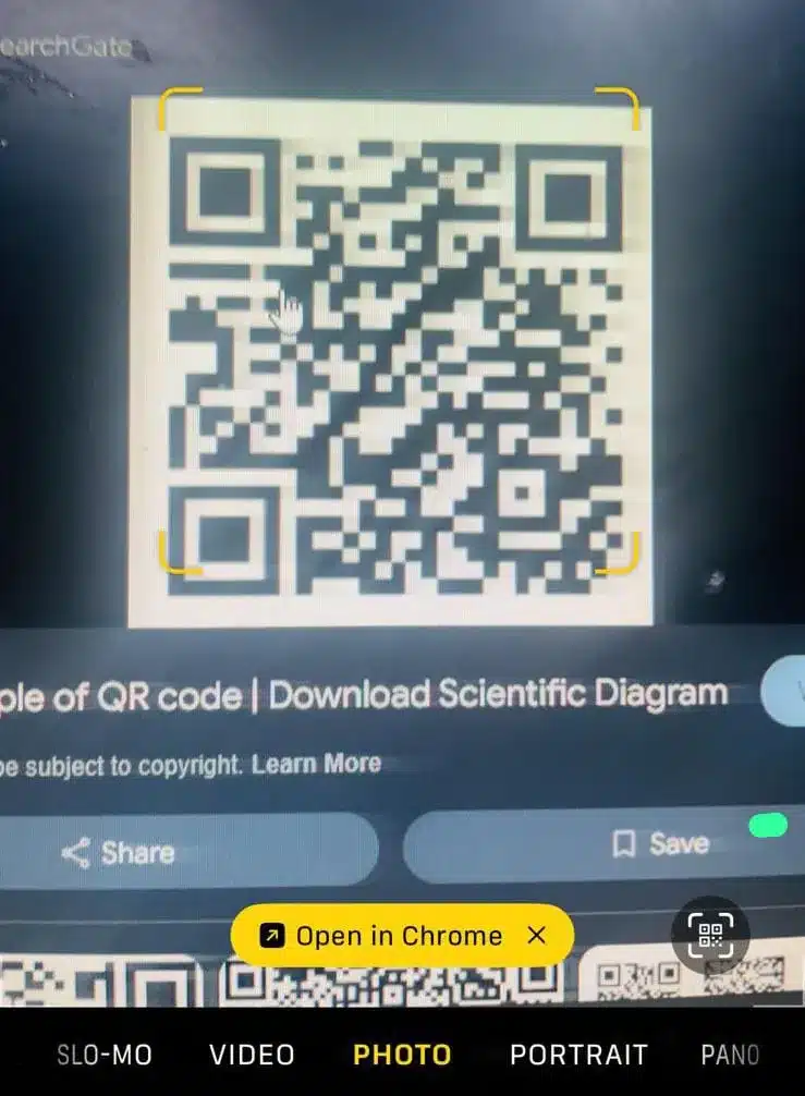 A notification will appear on the screen containing the content inside the QR code.