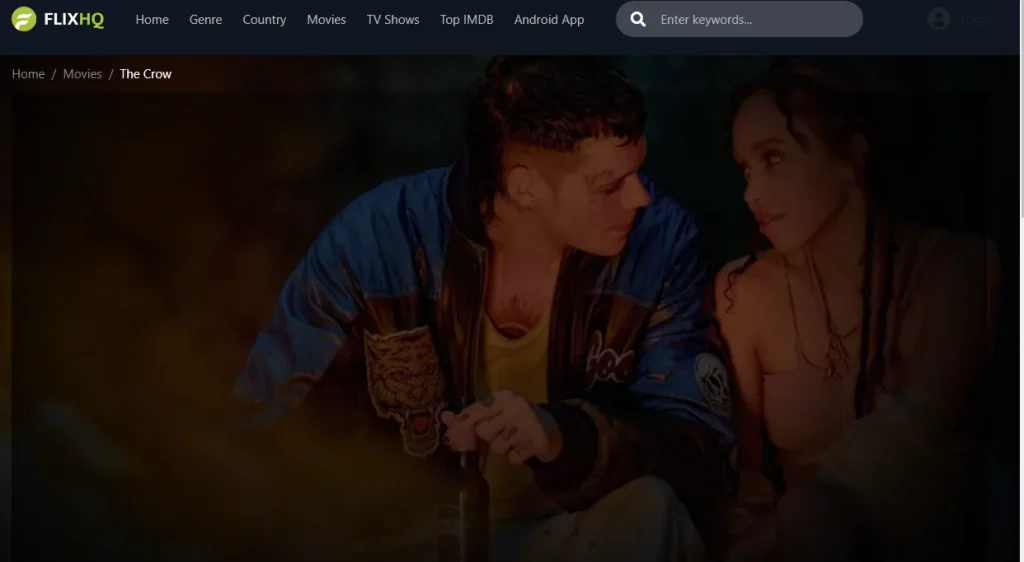 FlixHQ home page screenshot by stuffablog