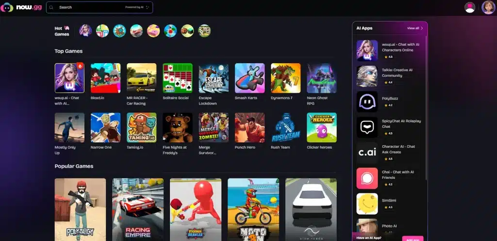 Now.gg online gaming platforms