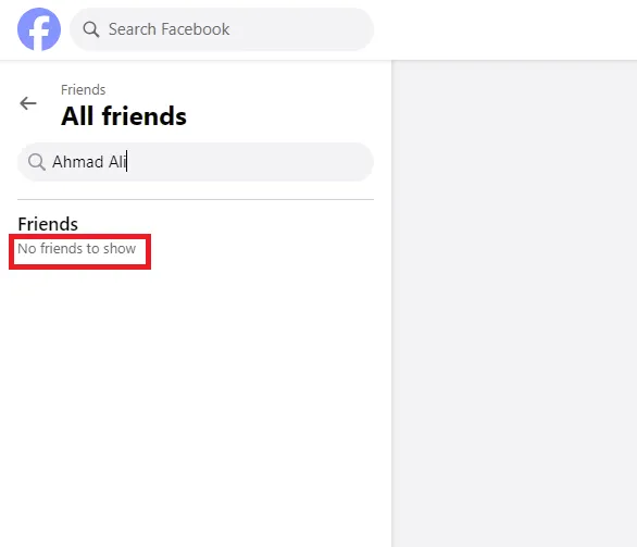 Type the friend’s name in the search bar.