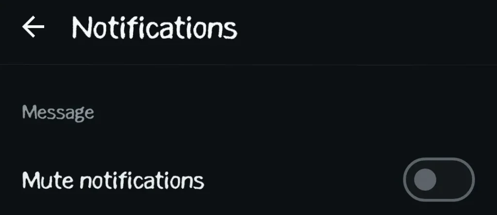 Choose Mute Notifications