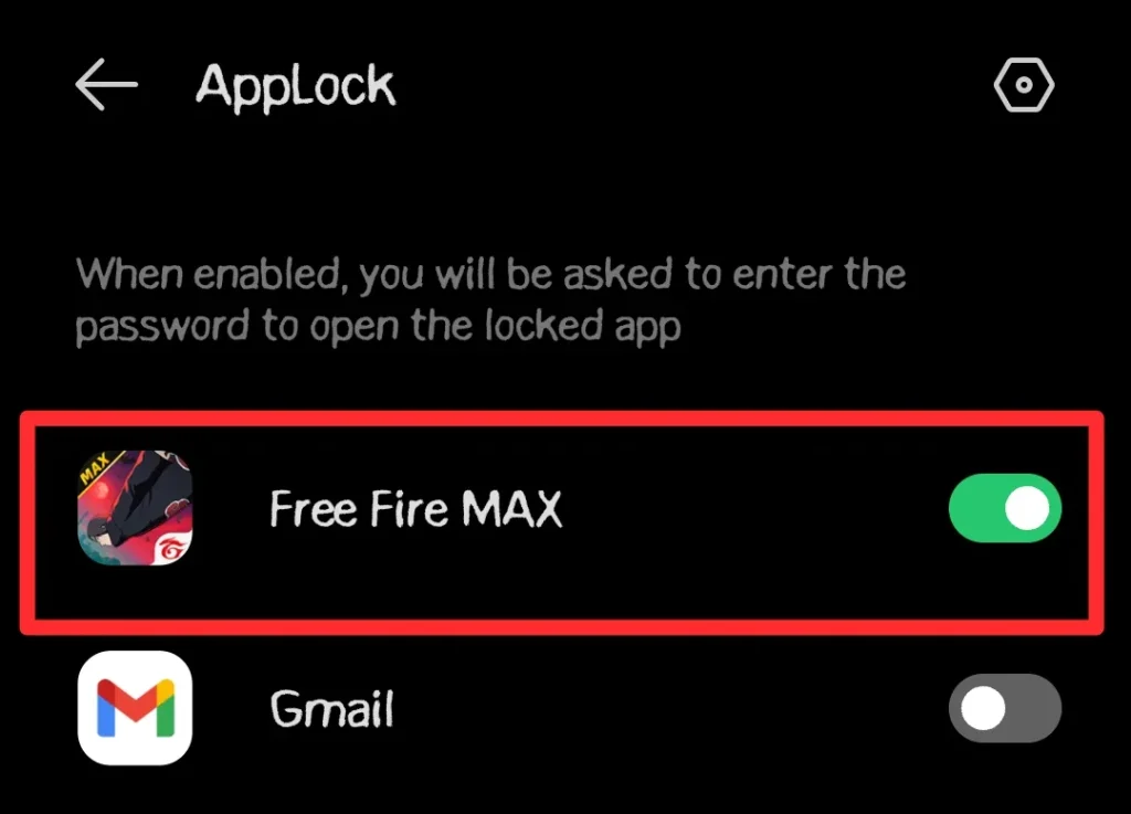 Toggle on the Lock button