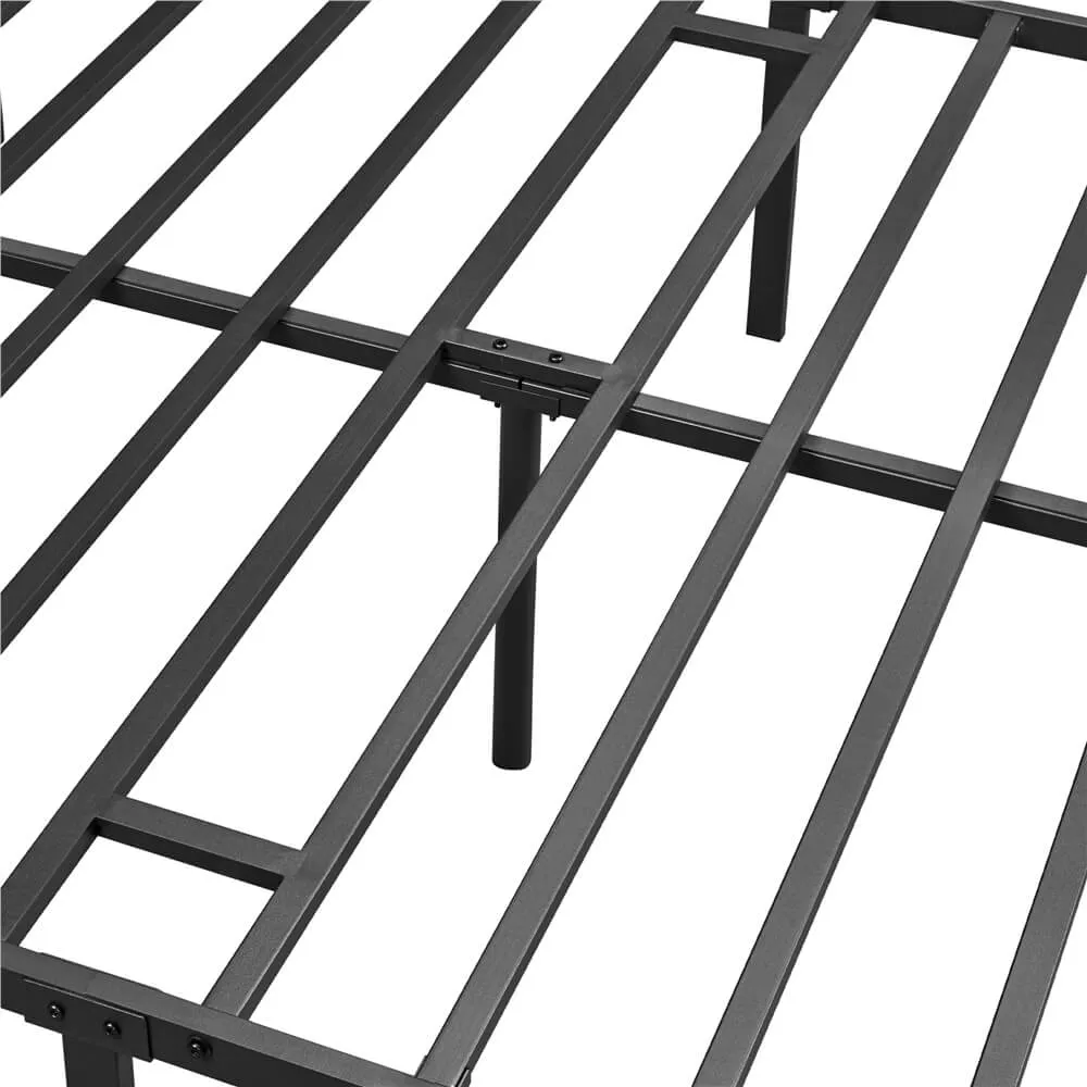 Metal bed frame support system