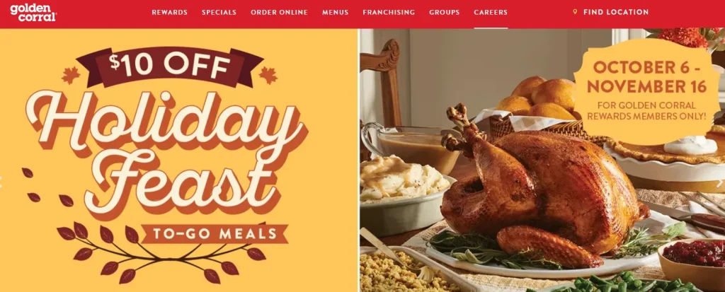 Golden Corral Homepage Screenshot