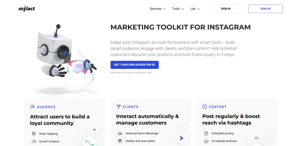 Screenshot from inflact.com