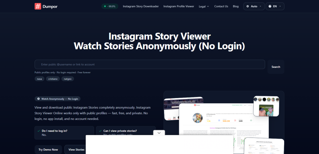 Screenshot from dumpor.io
