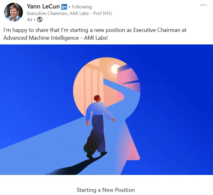 Screenshot of Yann LeCun's LinkedIn Profile | Source LinkedIn