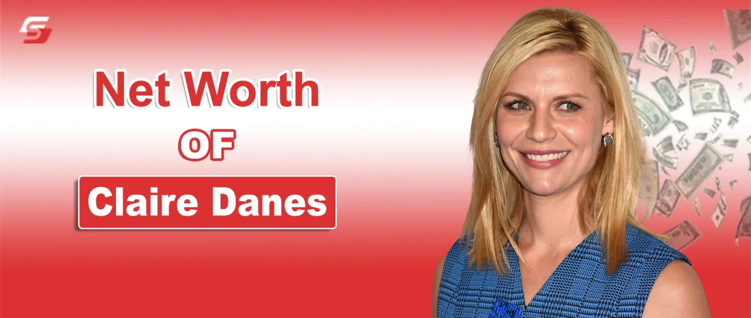 Claire Danes portrait with text “Claire Danes Net Worth