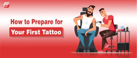 How to Prepare for Your First Tattoo | What You Need to Know Tattoo artist preparing and tattooing a first-time client’s shoulder, How to Prepare for Your First Tattoo guide.