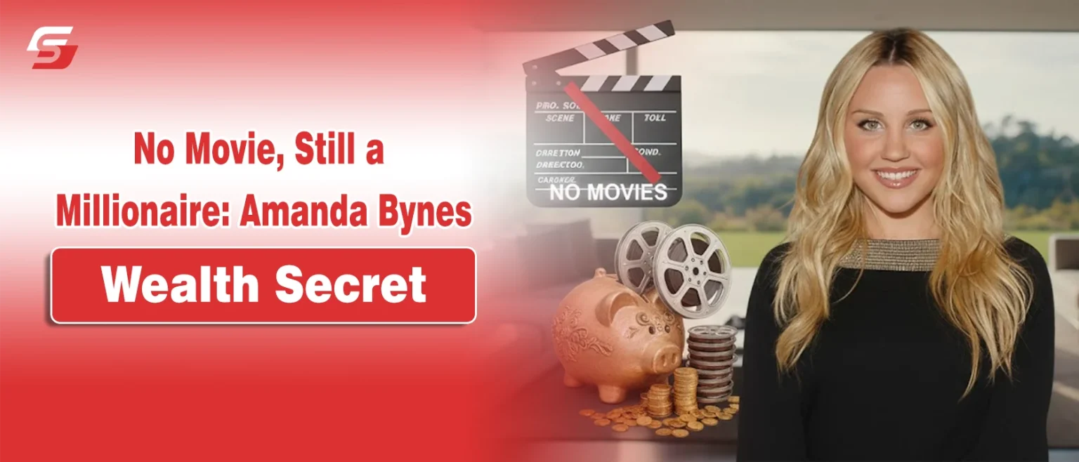 "No Movie, Still a Millionaire: Amanda Bynes' Wealth Secret" on a split-screen photo of Amanda Bynes then and now.