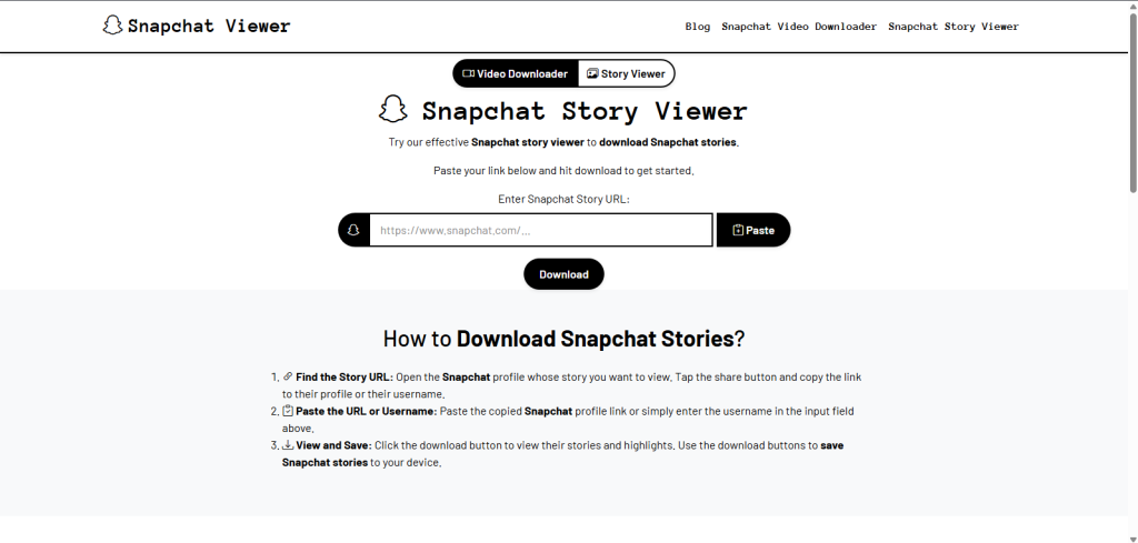 Screenshot of snapviewer app