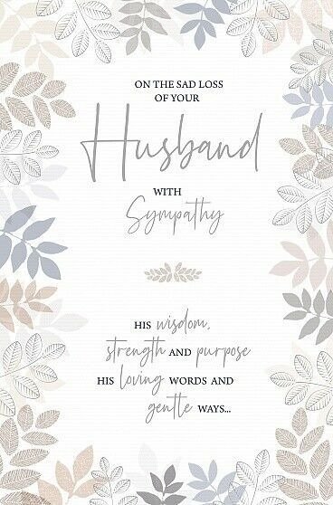 Husband loss sympathy words