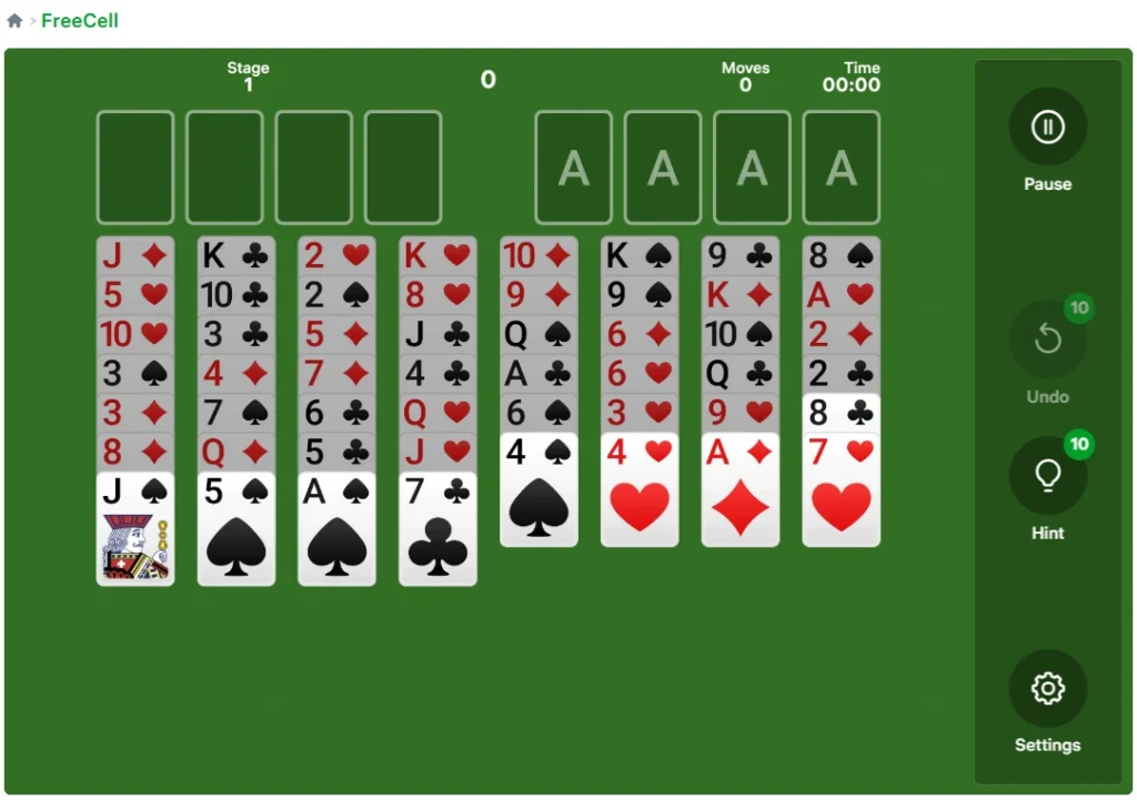FreeCell game 