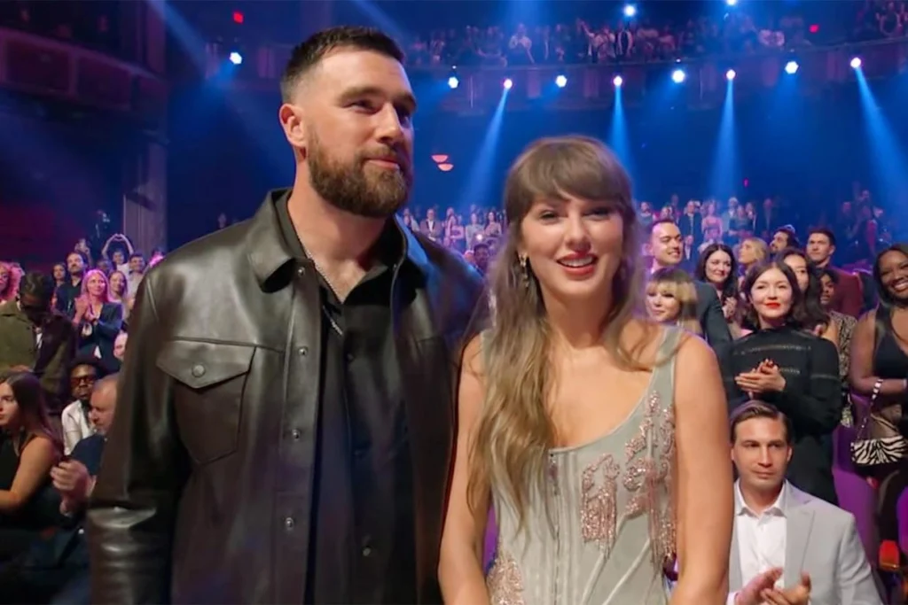 Taylor Swift and Fiance Travis Kelce Standing at iHeart Music Awards 2026 Event