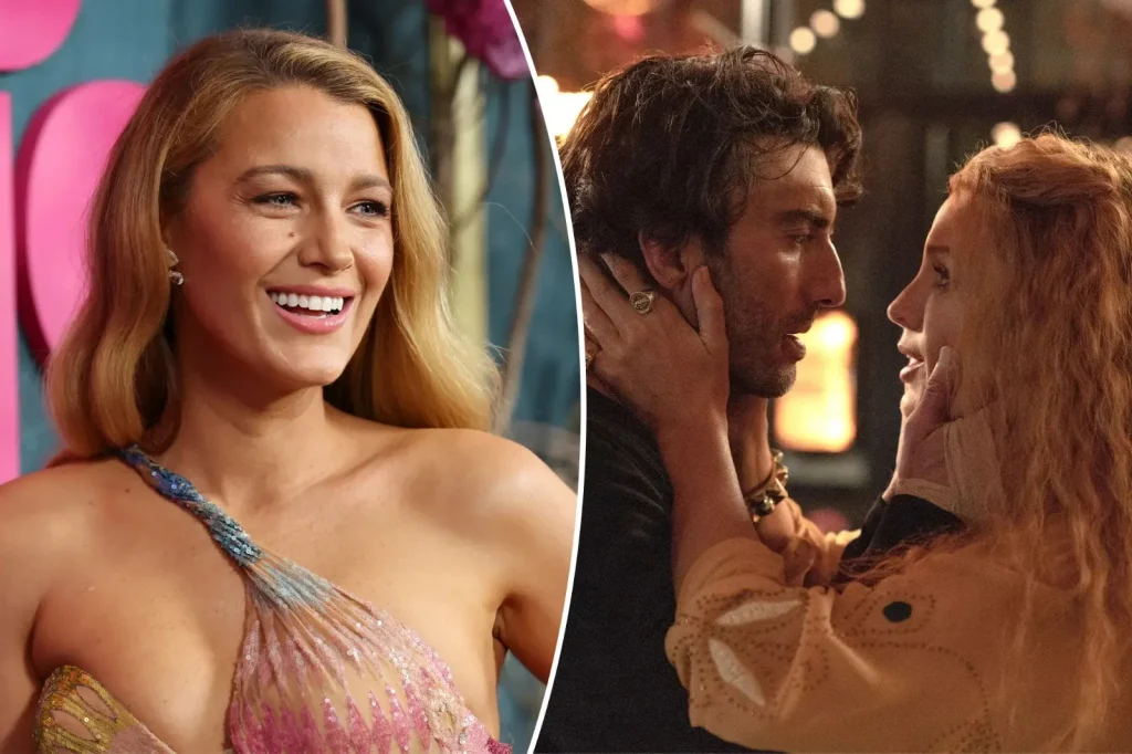 Blake Lively and Justin Baldoni at It Ends With Us Set