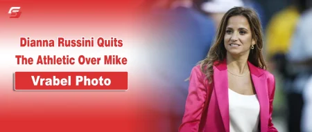 Dianna Russini in a pink blazer on a red news graphic.